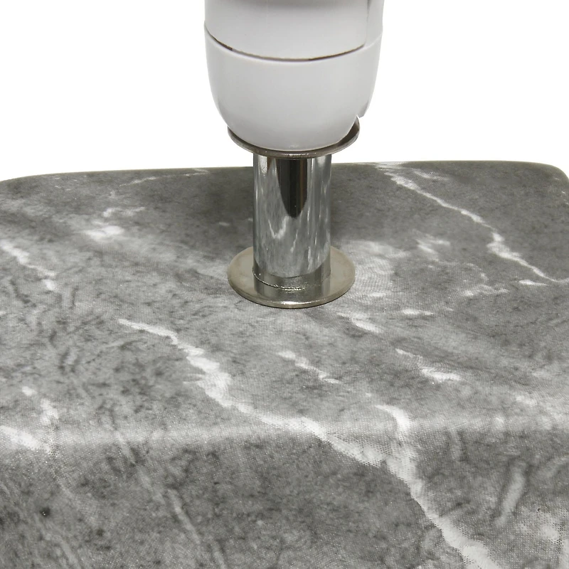 Simple Designs Petite lampe de table en céramique marbrée avec abat-jour en tissu