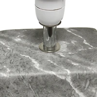 Simple Designs Petite lampe de table en céramique marbrée avec abat-jour en tissu