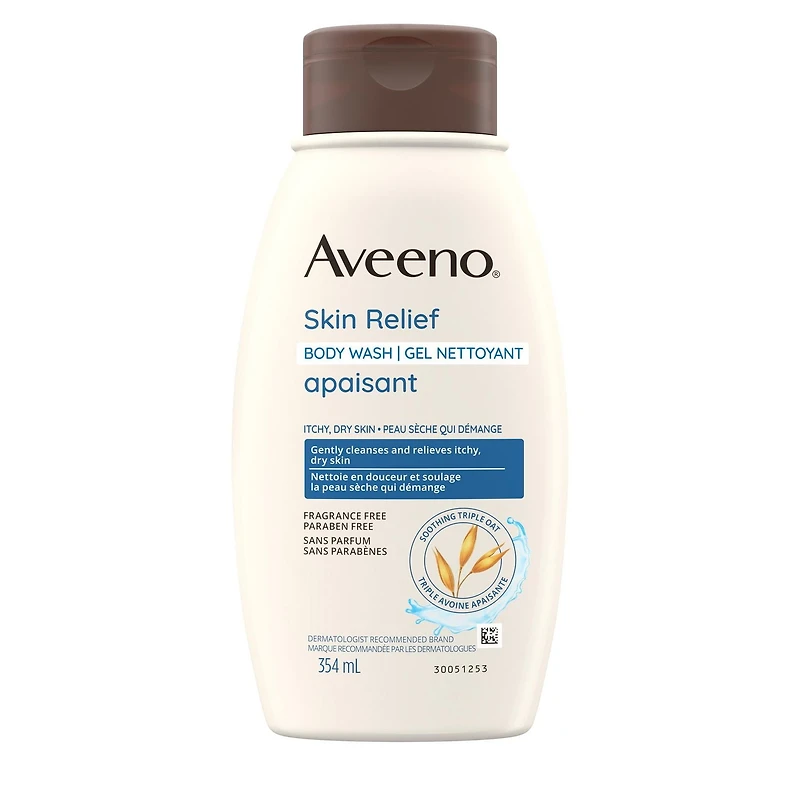 Gel nettoyant apaisant Aveeno, Peau sèche qui démange, Nettoyant, Avoine, Peau sensible, Non parfumé