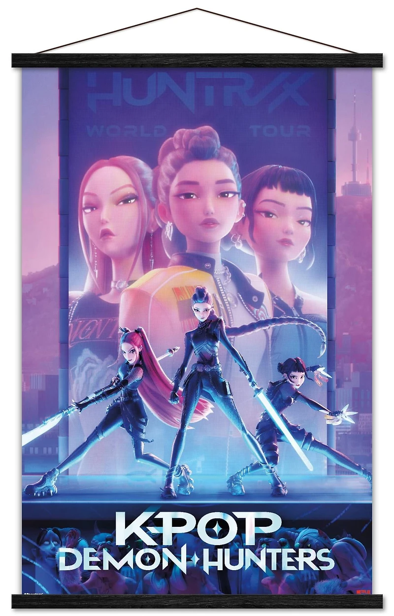 Netflix KPop Demon Hunters (2025) - One Sheet Wall Poster with Magnetic Frame, 22.375" x 34"