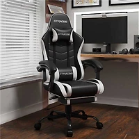GTRACING GTWD-200 Ergonomic Gaming Chair with Adjustable Pillows and Footrest, Gaming chair with retractable footrest
