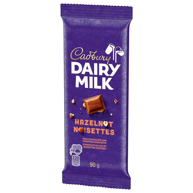 CADBURY DAIRY MILK Hazelnut Chocolate Bar with Chopped Hazelnuts, CADBURY DAIRY MILK Milk Chocolate Bar, 90 g, CADBURY DAIRY MILK HAZELNUT 90G 21