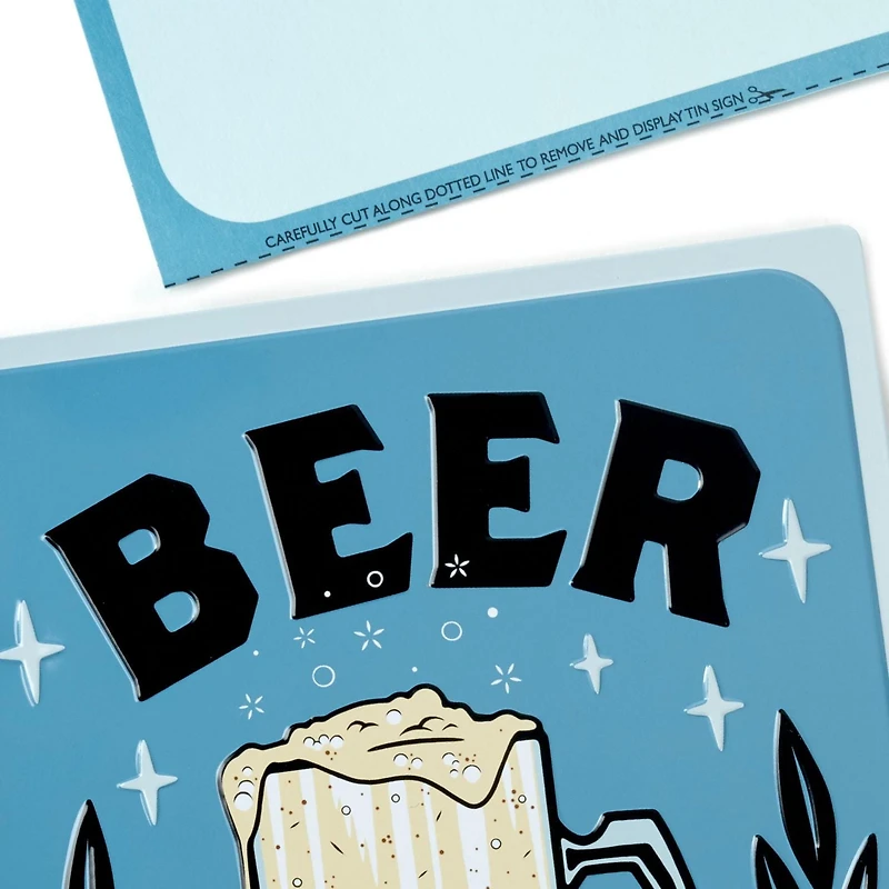 Hallmark Father's Day Card with Removable Tin Sign (Beer)