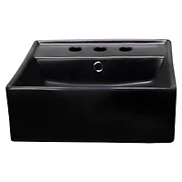 American Imaginations 16.14-in. W Semi-Recessed Black Bathroom Vessel Sink For 3H8-in. Center Drilling AI-28357