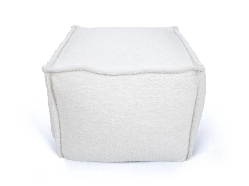 Lounge and Co Ivory Bouclé Pouf