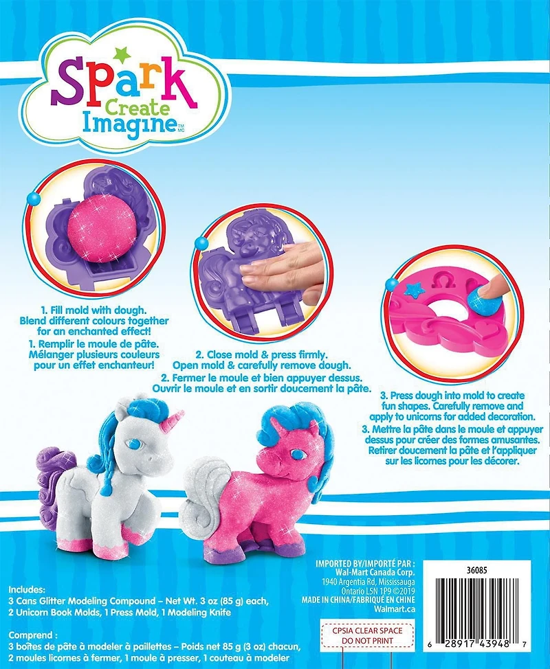 Spark Create Imagine Jeu de Pâte à Paillettes Licorne