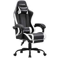 Chaise de jeu ergonomique GTRACING GTWD-200 avec coussins réglables et repose-pieds Chaise de jeu avec repose-pieds rétractable