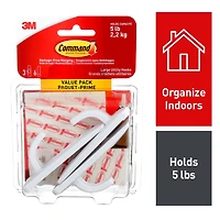 Crochets utilitaires Command(MC) 17001C-VP, Moyen, Paquet-Prime 6 Crochet, 12 Bandes, 3 livre