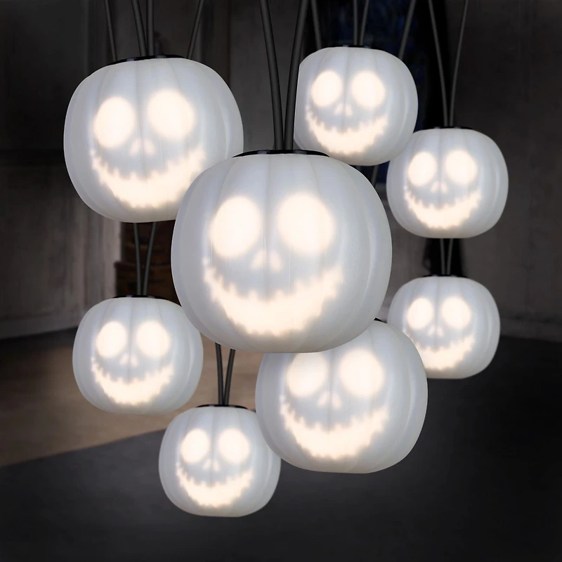 Halloween Battery Operated EmoteGlow Light String S/8 Musical Jack Skellington Disney (Classic White)
