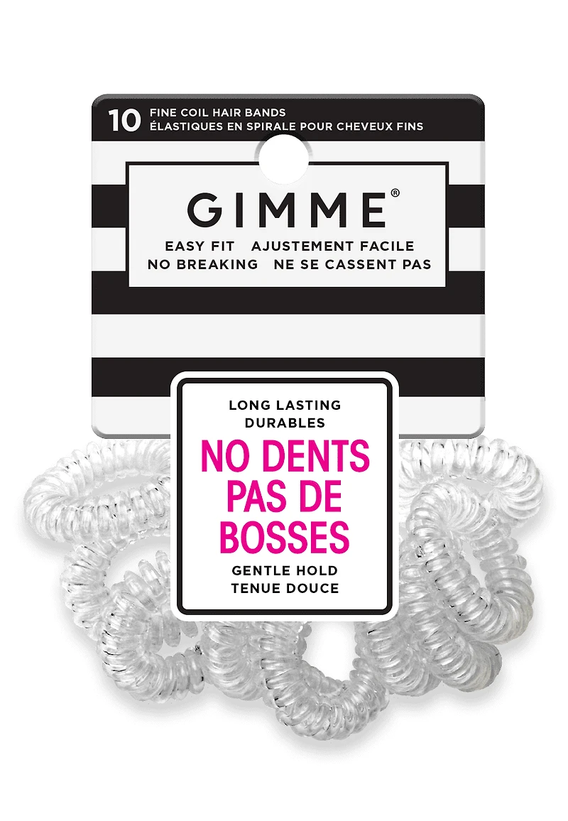Élastiques Pour Cheveux Fins, Spirales Transparentes, 10 Un Gimme élastiques fins transparents, 10 un