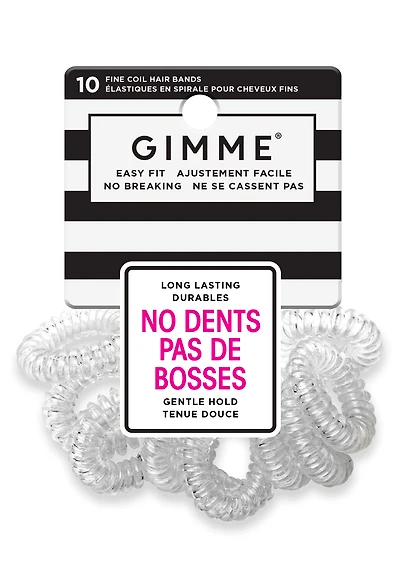 Élastiques Pour Cheveux Fins, Spirales Transparentes, 10 Un Gimme élastiques fins transparents, 10 un