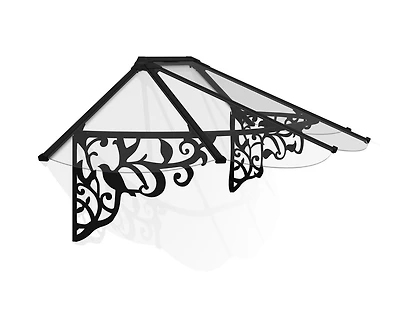 CANOPIA by PALRAM Lily Auvent fixe pour porte et fenêtre, 3 pi x 7 pi, noir