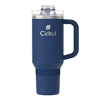 Gobelet All-Day StrawSip de Cirkul en acier inoxydable à double paroi isotherme avec poignée, 40 oz, bleu de minuit (bleu foncé)