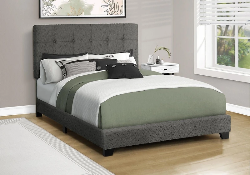 Monarch Specialties Bed, Full Size, Bedroom, Upholstered, Frame Only, Transitional