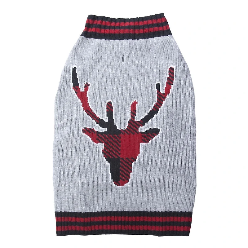 DOG KNIT SWEATER - MOOSE HEAD