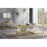 ACME Genevieve End Table in Retro Brown Top Grain Leather