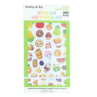 CRAFTY & CO. Livre d'autocollants alimentaires, 1 454 pièces, mignon, amusant, pour enfants et adolescents FOOD STICKERBOOK