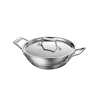 Tramontina Utsava Tri-Ply Clad Stainless Steel Covered Kadai