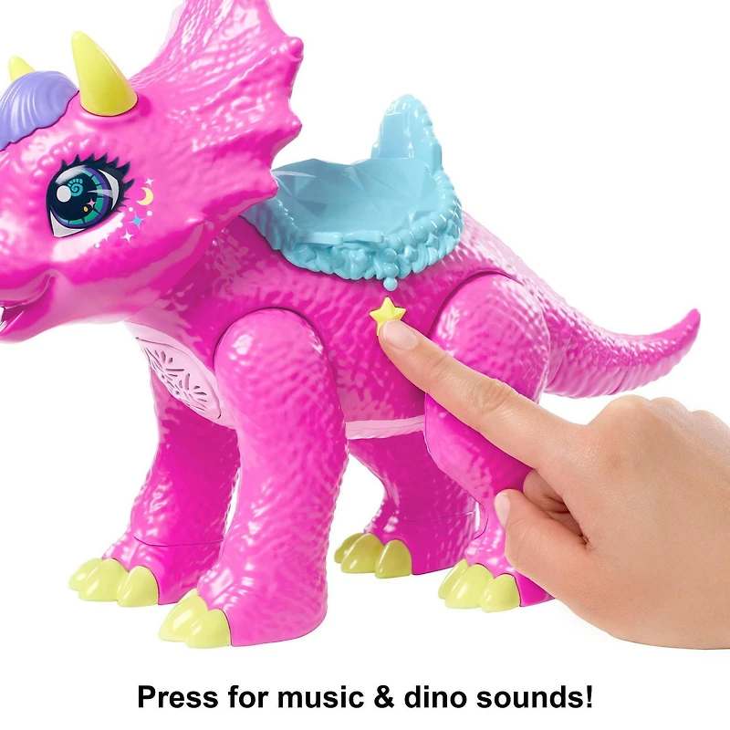 Cave Club-Coffret avec Poupée Tella-Figurine de Partyceratops et Sons