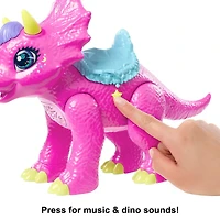 Cave Club-Coffret avec Poupée Tella-Figurine de Partyceratops et Sons