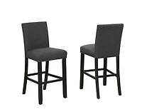 Brassex Inc Indira 29" bar Stool with Nail-Head Trim, Set of 2, Grey
