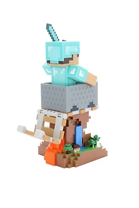 Exquisite Gaming Minecraft: Steve Cable Guy R.E.S.T Collectable Figure Device Holder, CG Steve