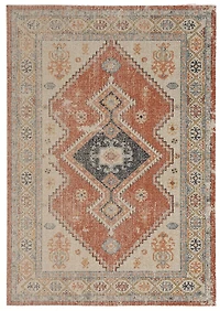 Tapis Grand Zéro Lofton ivoire et rouille de 5 pi x 7 pi 6 po