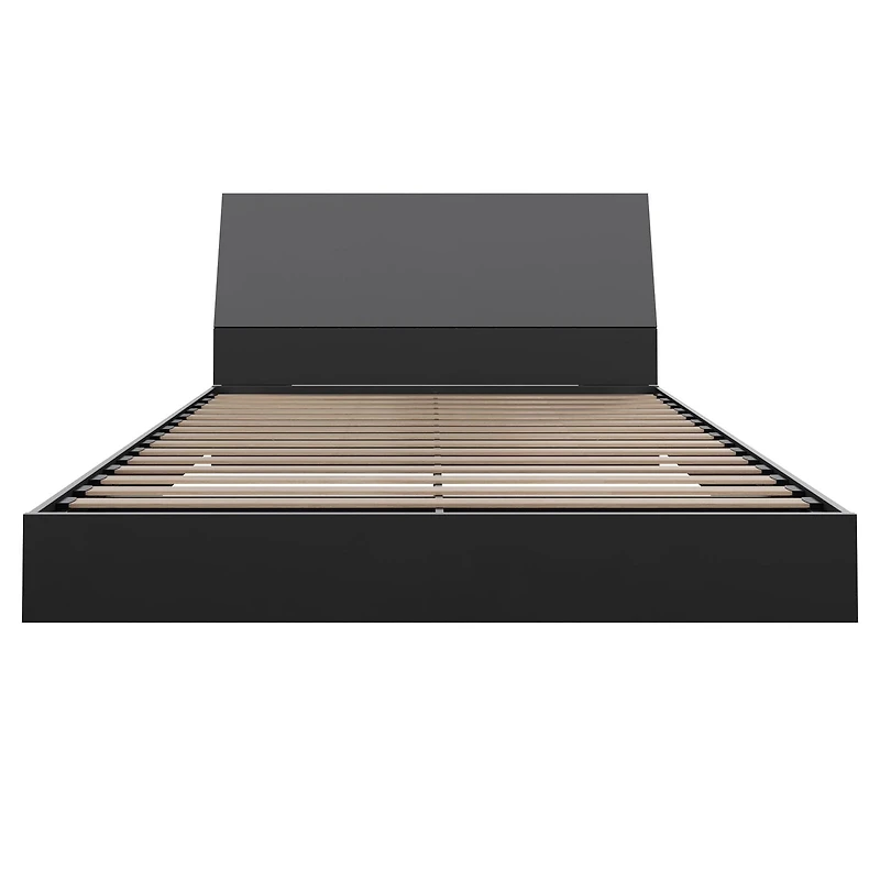 Nexera Corbo Platform Bed and Headboard, Black