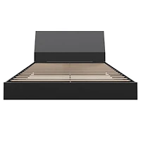 Nexera Corbo Platform Bed and Headboard, Black