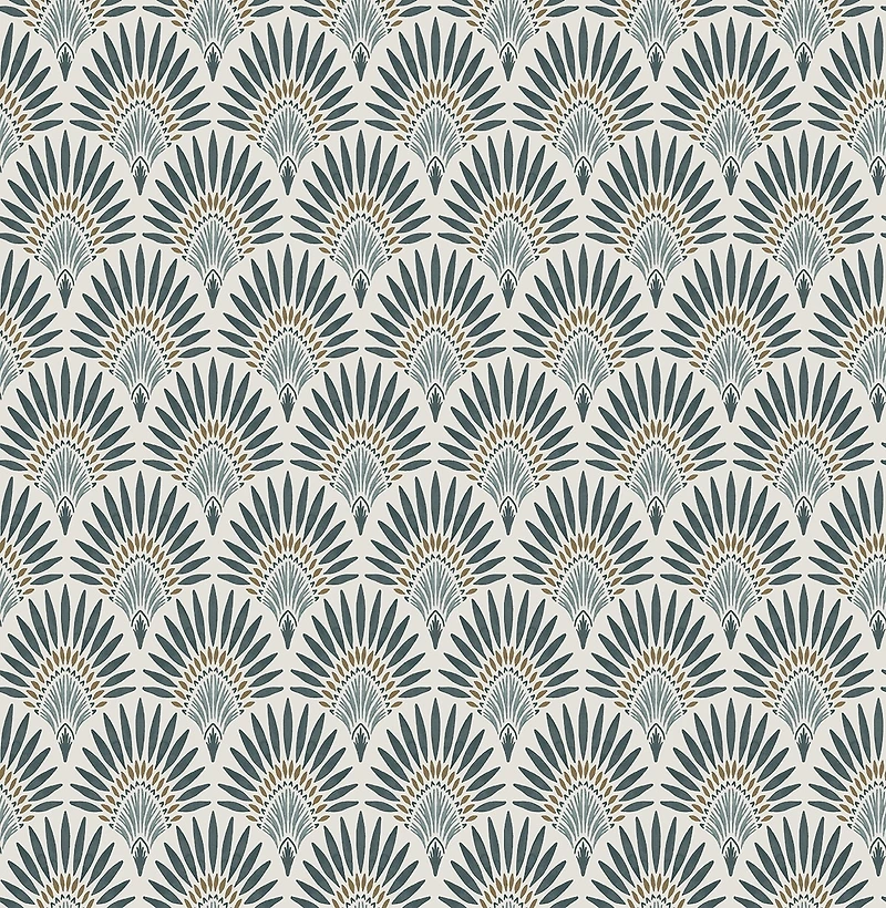 Better Homes & Gardens Teal Zelda Fan Peel and Stick Wallpaper, 30.75 Sq. ft