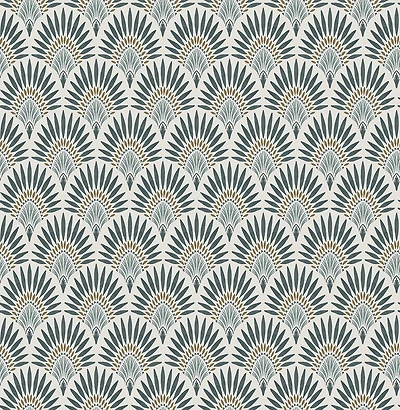 Better Homes & Gardens Teal Zelda Fan Peel and Stick Wallpaper, 30.75 Sq. ft