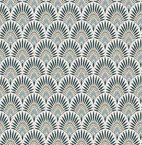 Better Homes & Gardens Teal Zelda Fan Peel and Stick Wallpaper, 30.75 Sq. ft