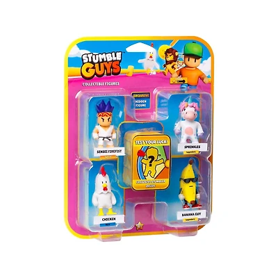 Stumble Guys Collectible Figures 5-pack Blister - 1 Rare Hidden Character, Stumble Guys Collectible Figures