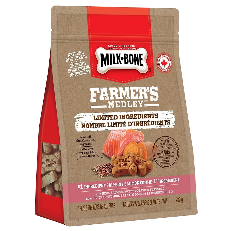 Milk-Bone Farmer’s Medley Limited Ingredient Salmon Crunchy Dog Treat, 280g