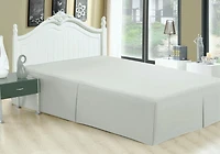 Jupe de lit Marina Décoration ultra douce et soyeuse, toutes saisons, poche profonde, 40 cm de hauteur, en rayonne de bambou massif, couleur argent