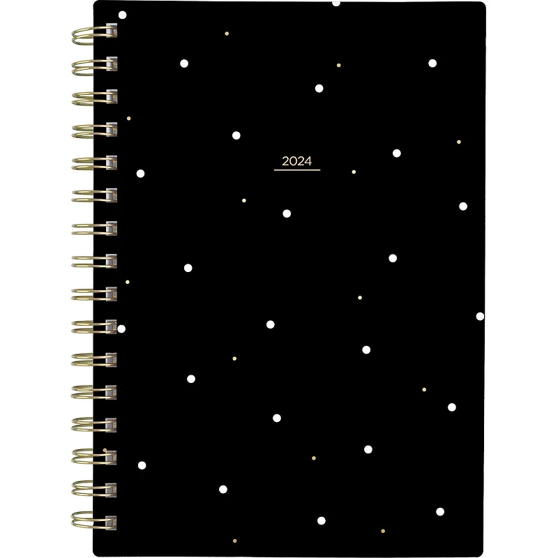Cambridge Small West Village Dots 2024 Weekly/Monthly Frosted Poly Planner, Weekly/Monthly Planner