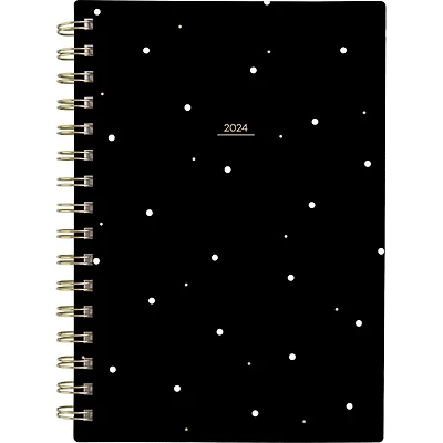 Cambridge Small West Village Dots 2024 Weekly/Monthly Frosted Poly Planner, Weekly/Monthly Planner