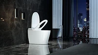 Ecoway Deluxe 1-Piece 1.28GPF Single Flush Elongated Standard Tankless Smart Bidet Toilet in White