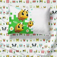 Minecraft Belle Journée Ensemble de Draps 3-Pièces pour Lit 1 Place, 100 % Polyester
