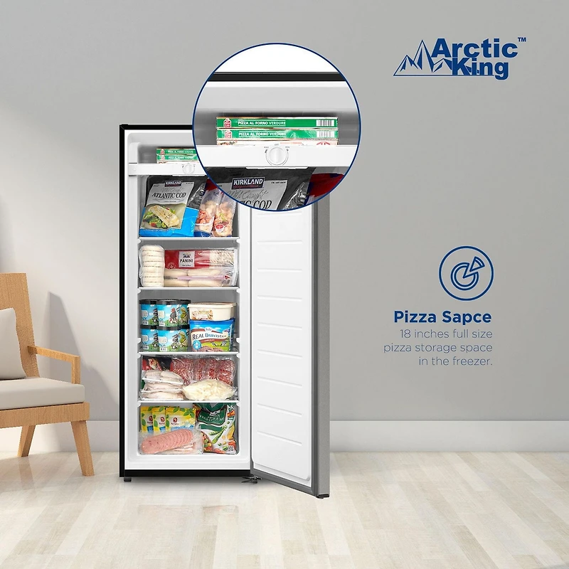 Arctic King 7.0 Cu. Ft. Upright Freezer, Stainless Steel