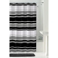 Rideau ou doublure de rideau de douche à rayure James en PEVA Mainstays 178 cm x 183 cm, noir