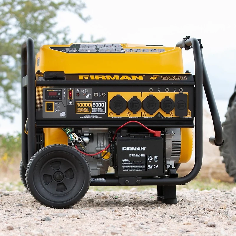 FIRMAN P08004 Gas Portable Generator 10000/8000W Remote Start 120/240V Wheel Kit