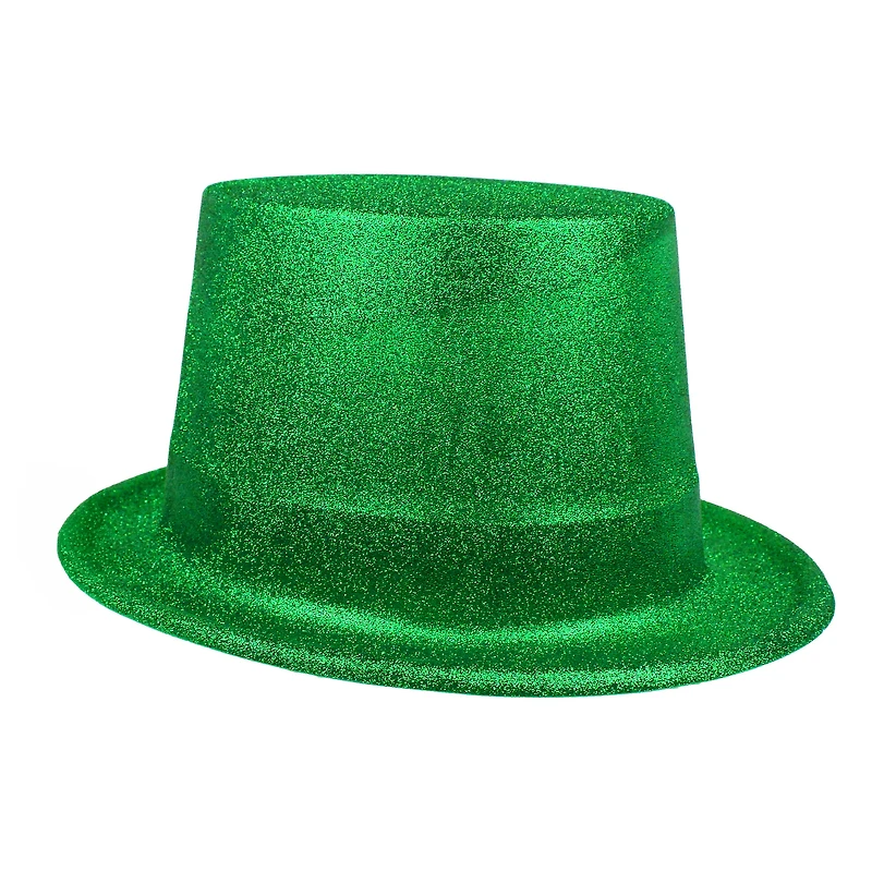 New Year Top Hat Glitter Green, 1 Piece, Festive Decorations, Way to Celebrate Style, Adult
