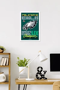 NFL Philadelphia Eagles - Super Bowl LIX Team Logo Wall Poster, 22.375" x 34" Framed