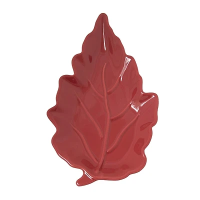 WAY TO CELEBRATE STONEWARE SHAPED LEAF PLATE<br>