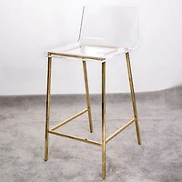 Heavenly Collection Clear & Gold Counter Stool
