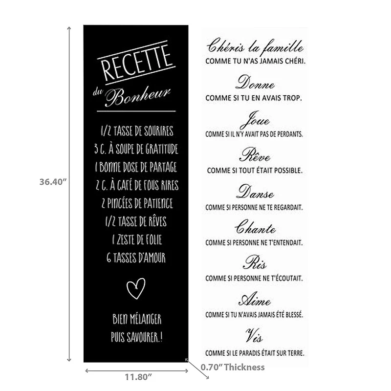 IH Casa Decor Canvas Wall Sign Recette/Famille Asstd - Set of 2