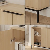 Nexera Slim 2-Door Storage Console, Natural Blonde Oak