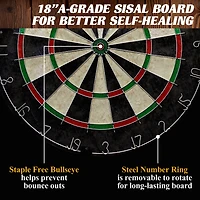 Prescott Bristle Dartboard Cabinet Set, Official Size Dart Board, by Barrington