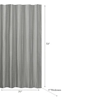 IH Casa Decor Embossed Shower Curtain With C Hooks Gray